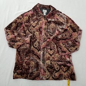 Chico’s Womens Colorful Silk Blend Jacket size 2